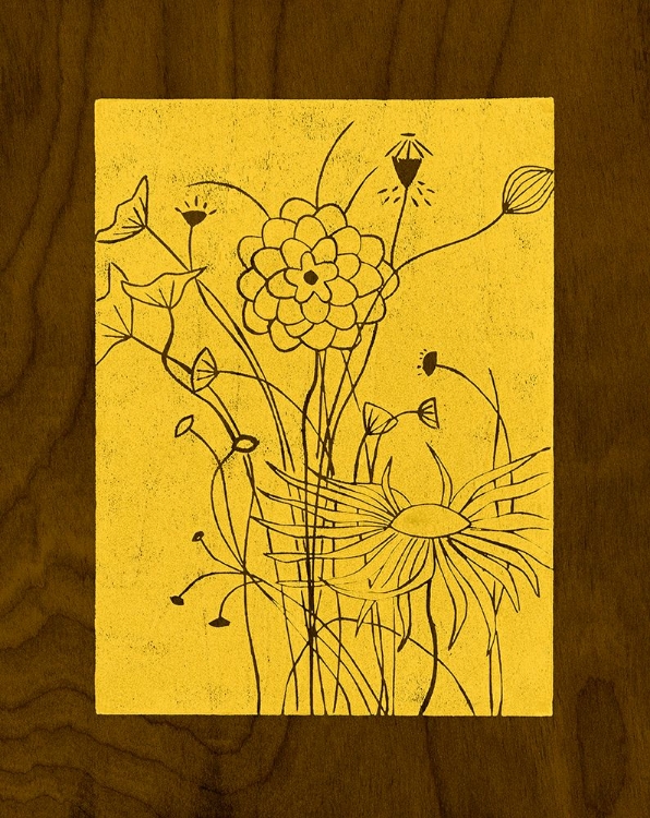 Picture of WENGE WOOD FLORAL 2-LEMON