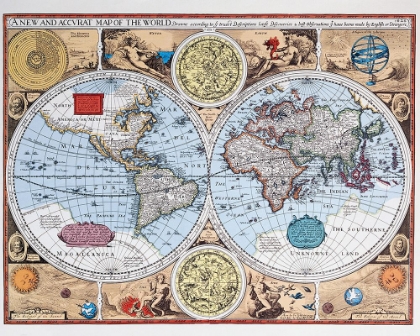 Picture of 17TH CENTURY MAP OF THE WORLD