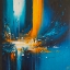 Picture of ABSTRACT BLUE ORGANGE I