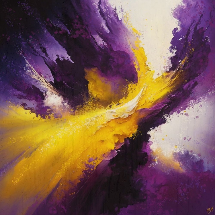 Picture of ABSTRACT YELLOW PURPLE