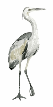 Picture of GREY WATERCOLOR HERON I