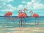 Picture of SUMMERSET FLAMINGOS HORIZONTAL I