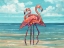 Picture of SUMMERSET FLAMINGOS HORIZONTAL II