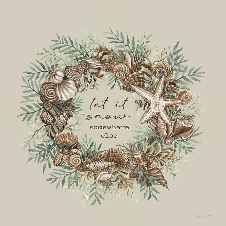 Picture of LET IT SNOW SEASHELL WREATH