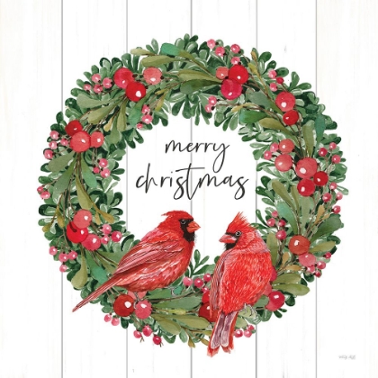 Picture of MERRY CHRISTMAS CARDINAL WREATH