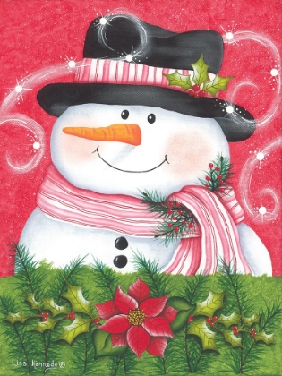 Picture of SNOWMAN AND POINSETTIA
