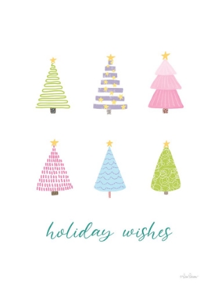 Picture of HOLIDAY WISHES PASTEL CHRISTMAS TREES