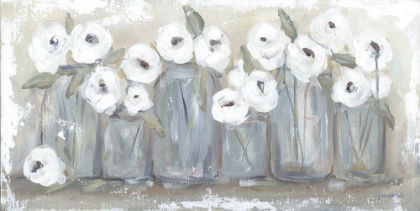 Picture of WHITE FLORAL FILLED JARS