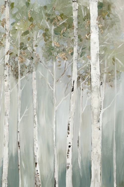 Picture of WHISPERING GREEN BIRCH FOREST II