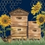 Picture of HONEY BEES AND FLOWERS PLEASE ON BLUE VII