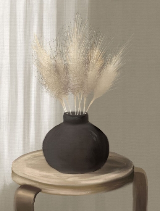 Picture of PAMPAS GRASS IN BLACK VASE