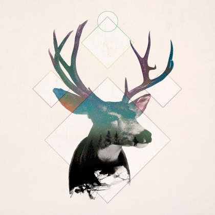 Picture of STAG DOUBLE EXPOSURE WILDLIFE ART I
