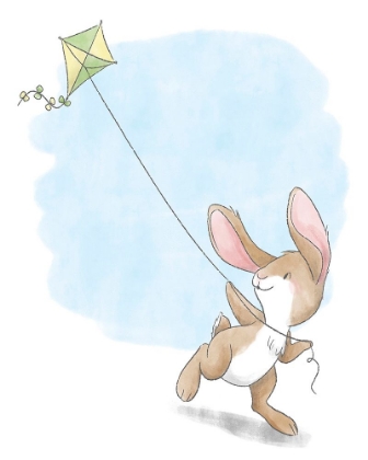 Picture of LITTLE BUNNY FLYING A KITE