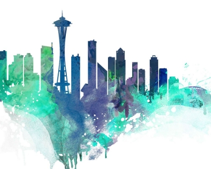 Picture of SEATTLE WATERCOLOR CITYSCAPE II