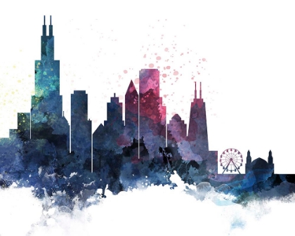 Picture of CHICAGO WATERCOLOR CITYSCAPE II