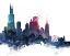 Picture of CHICAGO WATERCOLOR CITYSCAPE II