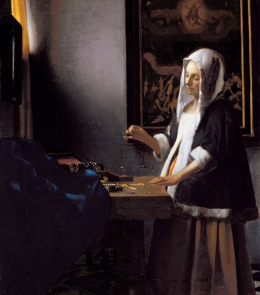 Picture of VERMEER-WOMAN HOLDING A BALANCE