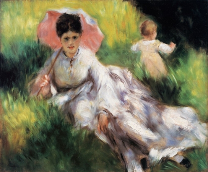 Picture of WOMEN WITH A PARASOL AND A SMALL CHILD