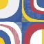 Picture of QUARTER CIRCLE ABSTRACT SQ IV BRIGHT PRIMARY