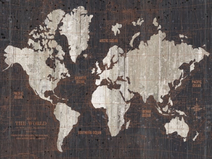 Picture of OLD WORLD MAP DARK NEUTRAL CROP