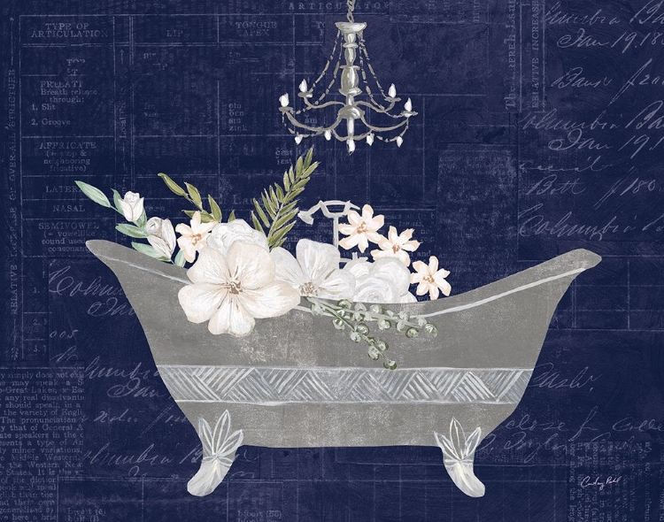 Picture of FLORAL BATH II INDIGO