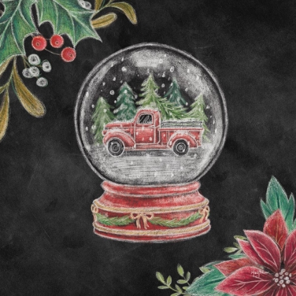 Picture of CHRISTMAS CHALK SNOW GLOBE