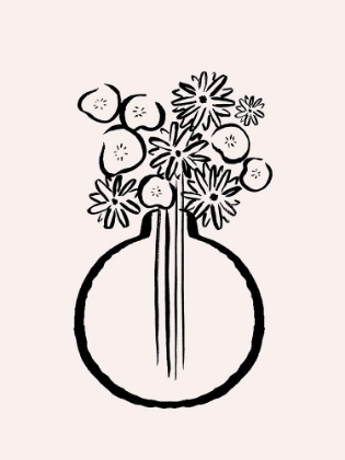 Picture of MONOCHROME FLOWERS IN VASE