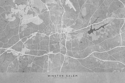 Picture of MAP OF WINSTON SALEM (NC, USA) IN GRAY VINTAGE STYLE