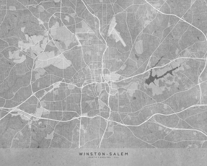 Picture of MAP OF WINSTON SALEM (NC, USA) IN GRAY VINTAGE STYLE