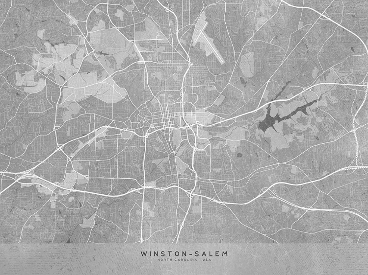 Picture of MAP OF WINSTON SALEM (NC, USA) IN GRAY VINTAGE STYLE