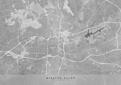 Picture of MAP OF WINSTON SALEM (NC, USA) IN GRAY VINTAGE STYLE