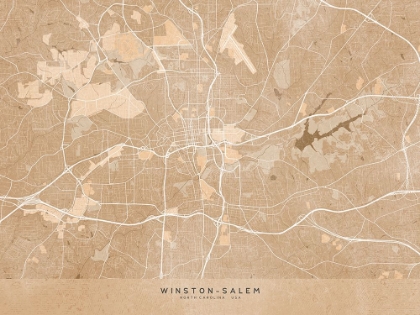 Picture of MAP OF WINSTON SALEM (NC, USA) IN SEPIA VINTAGE STYLE