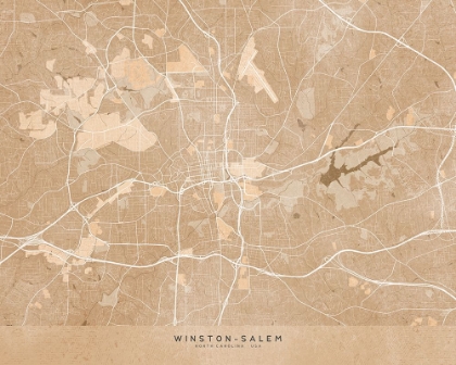 Picture of MAP OF WINSTON SALEM (NC, USA) IN SEPIA VINTAGE STYLE