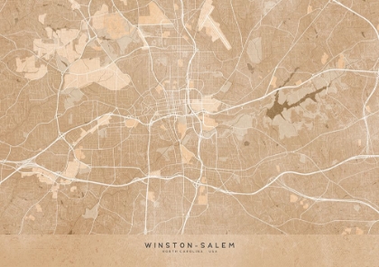 Picture of MAP OF WINSTON SALEM (NC, USA) IN SEPIA VINTAGE STYLE