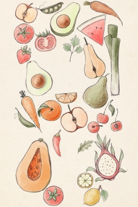 Picture of TROPICAL VEGETABLE ILLUSTRATION LOCK