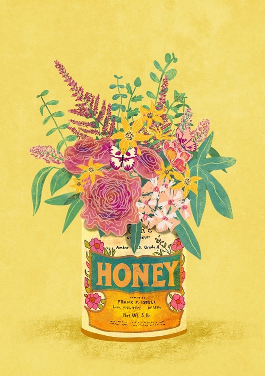 Picture of FLOWERS IN A VINTAGE HONEY CAN