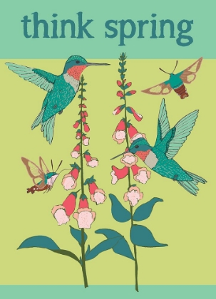 Picture of HUMMING BIRDS THINK SPRING