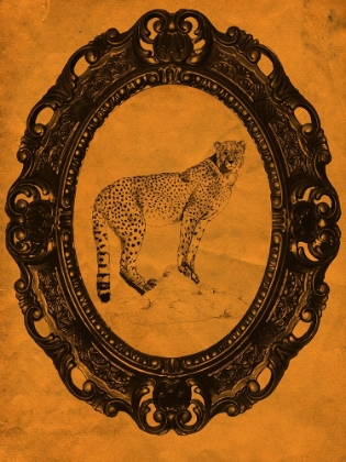 Picture of FRAMED CHEETAH IN TANGERINE