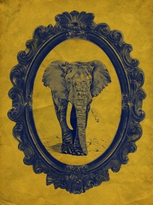 Picture of FRAMED ELEPHANT IN YELLOW