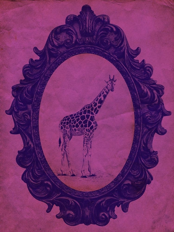 Picture of FRAMED GIRAFFE IN VIOLET