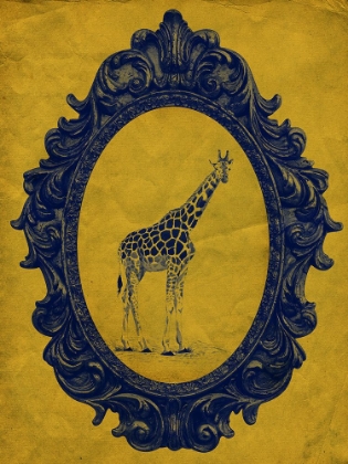 Picture of FRAMED GIRAFFE IN YELLOW
