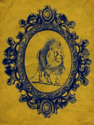 Picture of FRAMED LION IN YELLOW
