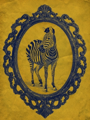 Picture of FRAMED ZEBRA IN YELLOW