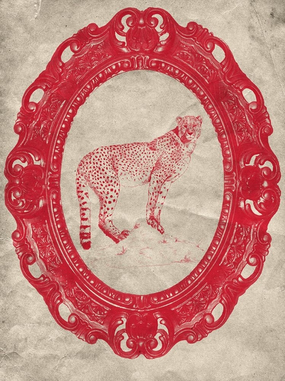 Picture of FRAMED CHEETAH IN CRIMSON