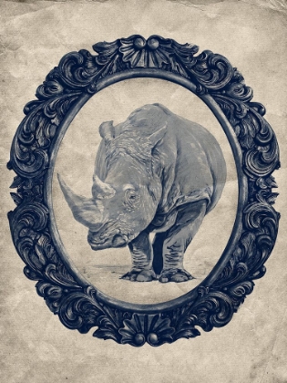 Picture of FRAMED RHINOCEROS IN NAVY