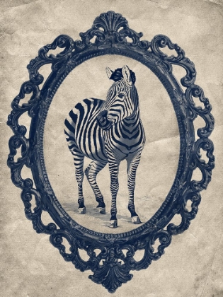 Picture of FRAMED ZEBRA IN NAVY