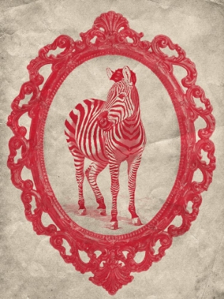 Picture of FRAMED ZEBRA IN CRIMSON