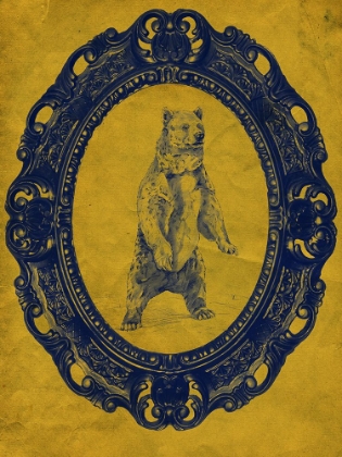 Picture of FRAMED GRIZZLY BEAR IN YELLOW