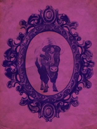 Picture of FRAMED BISON IN VIOLET