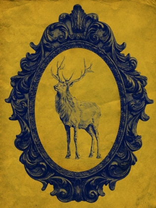 Picture of FRAMED ELK IN YELLOW
